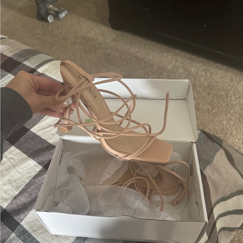 Elegant Nude Strappy Heels